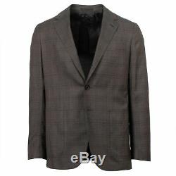 NWT CARUSO Brown Plaid Wool 3 Roll 2 Button Slim Fit Suit 48/38 Drop 8