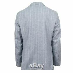 NWT CARUSO Gray Striped Wool 3 Roll 2 Button Slim/Trim Fit Suit 50/40 R Drop 7