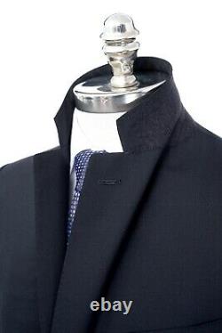 NWT CARUSO Navy Blue Birdseye Super 130's Wool Slim Fit 2 Btn Suit 44 R (EU 54)