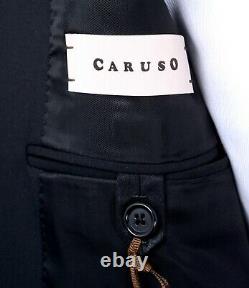 NWT CARUSO Navy Blue Birdseye Super 130's Wool Slim Fit 2 Btn Suit 44 R (EU 54)