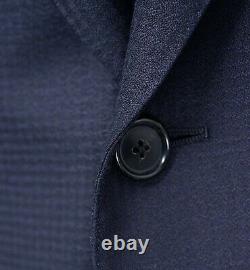 NWT CARUSO Navy Blue Geometric Super 110's Wool Slim Fit Suit 40 R (EU 50)