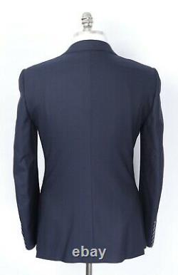 NWT CARUSO Navy Blue Geometric Superfine 110's Wool Slim Fit Suit 44 R (EU 54)