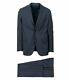NWT CARUSO Navy Blue Plaid Wool 3 Roll 2 Button Slim Fit Suit 52/42 R Drop 8