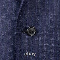 NWT CARUSO Navy Blue Striped 3 Roll 2 Button Slim/Trim Fit Suit 60/50 R Drop 7