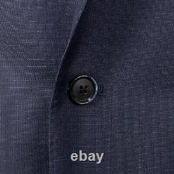NWT CARUSO Navy Blue Wool Woven 3 Roll 2 Button Slim/Trim Fit Suit 56/46R Drop 7