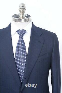 NWT CARUSO Navy Muted Striped Wool 3 / 2 Roll Slim Suit 40 R (EU 50) fits 38