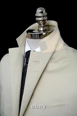 NWT CARUSO Solid Ivory Super 130's Wool Slim Fit Two Button Suit 42 R (EU 52)