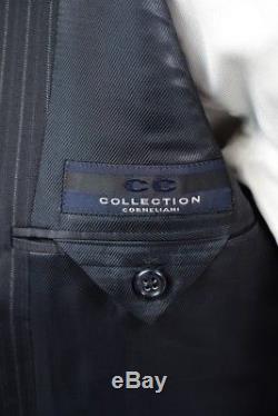 NWT CORNELIANI CC COLLECTION Navy Extrafine Wool 3/2 Roll Slim Fit Suit 50 40 R