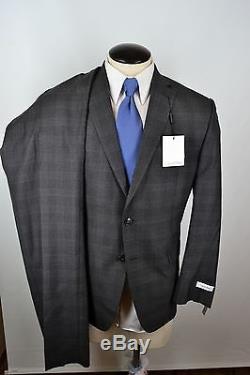 NWT Calvin Klein Recent Modern Gray Plaid Steel Slim Fit Mens Suit Sz 38R $650