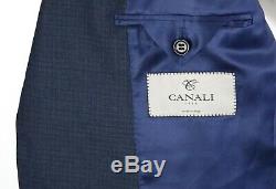 NWT Canali 1934 Dark Navy Check Year Round Wool Suit Slim Fit 48 R Fits 46 R