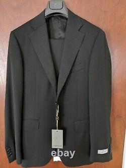 NWT Canali Solid Black Wool Suit 40R/50R Slim Modern Fit, All Season Suit