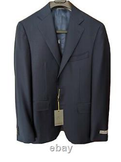 NWT Canali Solid Blue/ Navy Suit 40R/50R Slim Modern Fit, All Season Suit