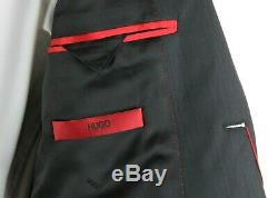 NWT HUGO BOSS RED LABEL Astian Hets Solid Charcoal Wool Extra Slim Fit Suit 38 S