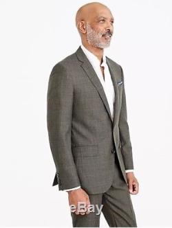 NWT J. CREW Ludlow Slim-Fit Suit Green Herringbone Check, 40S, 32W