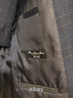 NWT JCrew Ludlow Essential Slim-fit Suit Blue glen plaid Stretch Wool 38S 30/30