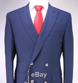 NWT New CANALI Current Dark Royal Blue 2-Btn DB Slim Fit Wool Suit 38R