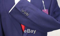 NWT New CHARLES TYRWHITT Navy Half Canvas 2B Slim Fit Wool Flannel Suit 40L