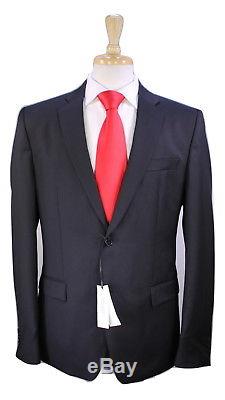 NWT New VERSACE COLLECTION Current Model Solid Black 2-Btn Slim Fit Suit 42R