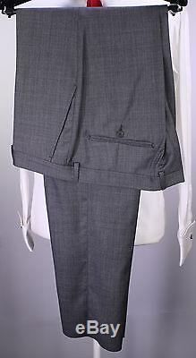 NWT New Z ZEGNA 2017 Model Gray/Black Woven Slim Fit 2Btn Wool Suit (56) 46R
