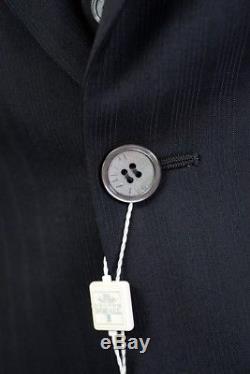 NWT PAL ZILERI Navy Shadowstripe Wool 3PC Slim-Fit 2 Button Suit 52 42 R Drop 8