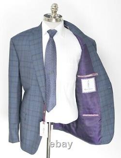 NWT ROBERT GRAHAM Randall Blue Gray Plaid Wool Tailored Fit Suit 38 S (EU 48 C)