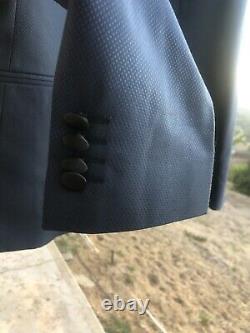 NWT Roberto Cavalli Giacca Slim Fit Suit Jacket Tuxedo Blue Black $710 Size 54