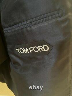 NWT Tom Ford 100% Wool Navy Blue Shelton Fit Peak Lapel Two Button Suit 40R