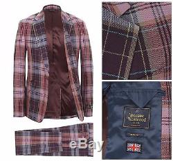 Nwt Vivienne Westwood Red Slim Fit One Button Morning Glory Tartan Suit. Uk 38r