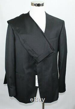 NWT Versace Collection Men's Suit 44R-38W Black Striped Wool Silk Slim Fit Italy