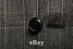 New 1400$ LARDINI Wool E. THOMAS Gray Plaid & Checks Suit 42 US 52 EU 7R Slim Fit