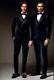 New 3 Pics Black Velvet Men's Tuxedo Suits Jacket Custom 40 42 44 46 48 Slim Fit