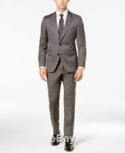New 42R Hugo Boss Angelico Slim-Fit Gray Micro Grid Dual Vents 100's Wool Suit