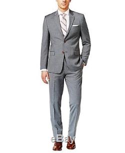 New $650 Lauren Ralph Lauren Slim Fit 100% Wool Gray Pin Striped Suit Size 42r