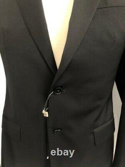 New Armani Collezioni G-Line Solid Black Slim-Fit Suit Size 48R/38R $1695.00
