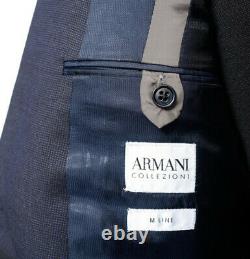 New Armani Collezioni M Navy Blue Nailhead Line 2Btn Slim Fit Suit 52 42 / 40 R