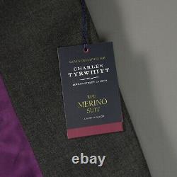 New! Charles Tyrwhitt 38 Long Grey Slim Fit Merino Business Suit Jacket