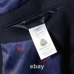 New! Charles Tyrwhitt 42 Long Navy Merino Wool Slim Fit Proper Blazer Blue