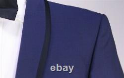 New! Corneliani Current Royal Blue Slim Fit Wool-Mohair 3-Pc Tuxedo Suit 38R