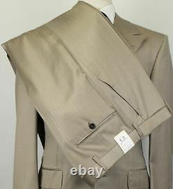 New D'AVENZA Brown Striped Wool 3 Roll 2 Button Slim Fit Suit Size 50/40 R $3995