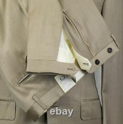 New D'AVENZA Brown Striped Wool 3 Roll 2 Button Slim Fit Suit Size 50/40 R $3995
