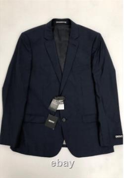 New DKNY Suit Men 42S Trousers 36'' Navy Blue. Modern Slim Fit. RRP tags £495