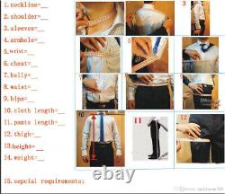 New Formal Plaid Suits Slim Fit 2 Piece Single Breasted One Button Wedding Suits