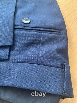 New Hackett London Birdseye Slim Fit Suit Trousers, Navy, 36R