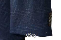 New Hugo Boss Hutson5/Gander3 2 Btn Wool Slim Fit Men´s Suit Blue Plaid 38R