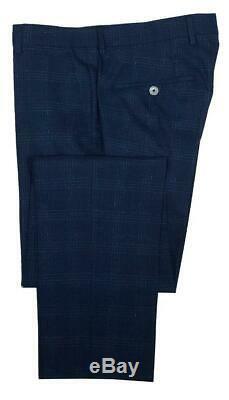 New Hugo Boss Hutson5/Gander3 2 Btn Wool Slim Fit Men´s Suit Blue Plaid 38R