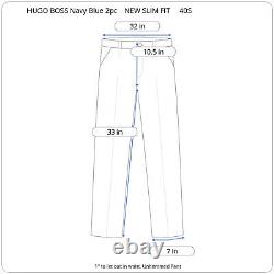 New Hugo Boss Mens Navy Blue SLIM FIT Flat Frt 2 Pc Suit 40S Jacket 32/33 Pant