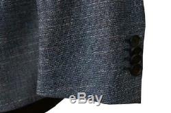 New Hugo Boss Nylen/Pery 2 Btn Wool-Linen Slim Fit Men`s Suit Solid BlueGray 40R