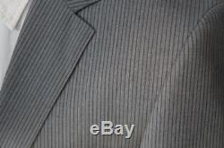 New Hugo Boss The James4/Sharp6 Wool-Silk 2 Btn Slim Fit Suit MedGray Pinstr 40R
