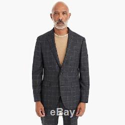 New J CREW Ludlow Slim Fit Suit Windowpane Bouclé Wool Blend 40R 33x30 or 31x30