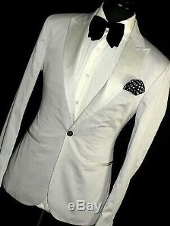 New Luxury Mens Miu Miu By Prada Tuxedo Dinner Slim Fit Plain White Suit 38r W32